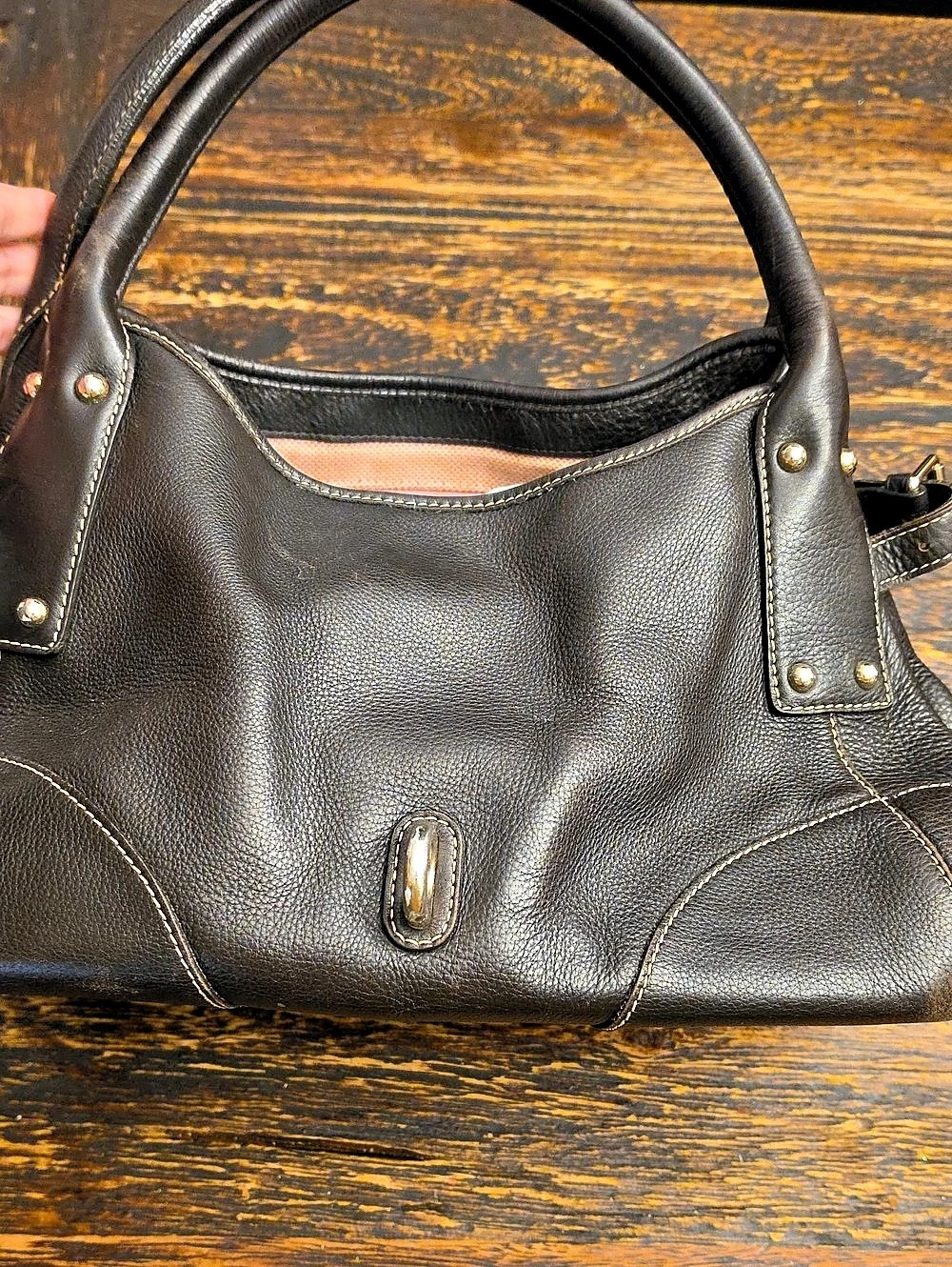 Dooney & Bourke Black Shoulder Bag Brown Leather